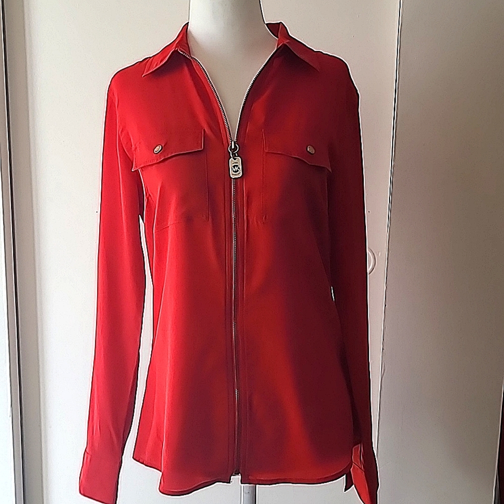 Michael Kors Zipper Up Blouse